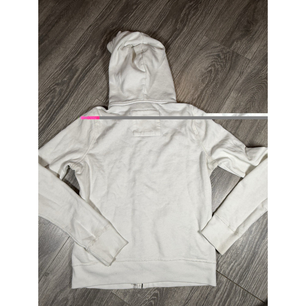 VTG Hollister Hoodie Womens M White Full Zip California 1922 Applique Sweatshirt - Picture 6 of 6